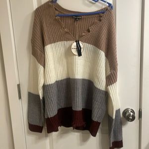 Brand New, color block, knit sweater